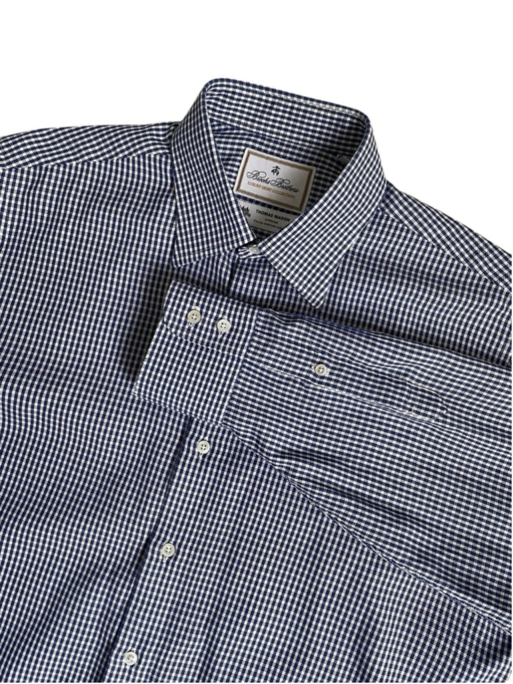 Brooks Brothers Thomas Mason Luxury Dress Shirt Mens 16/33 Knit Regent Fit